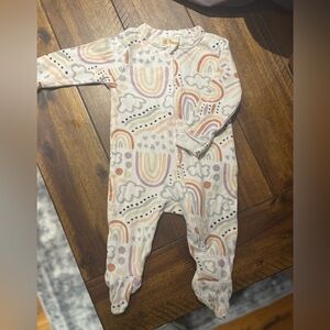 Old Navy Cream and Orange Footies One Piece